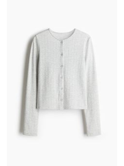 H&M - Women Grey Pointelle Jersey Cardigan
