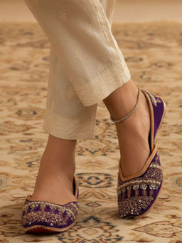 Desi Colour - The Mehar Collection Purple Zarya Celeste Juttis