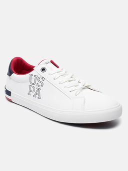 U.S. POLO ASSN. - Ramus Mens Casual Printed Off White Sneakers