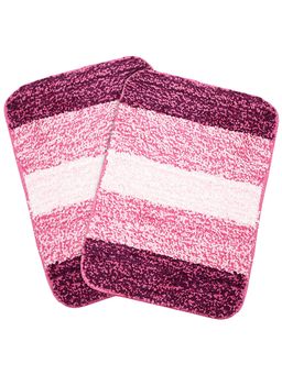 Saral Home - Pink Microfiber Anti Skid Bath Mat 35x50 cm (Pack of 2)