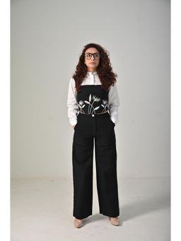 Bani Khurana - Elegant Monochrome Layered Top with Pant