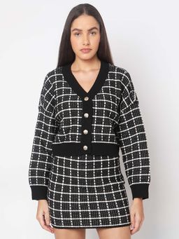 VERO MODA - Black Jacquard Cardigan