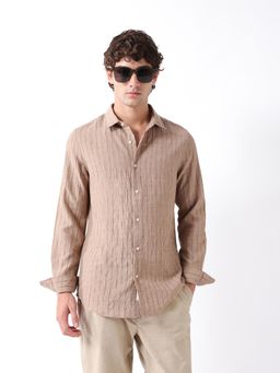 The Bear House - Mens Casual Shirts - Beige