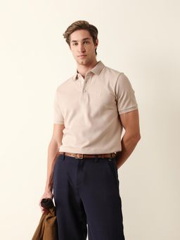 The Bear House - Mens Casual Polo T Shirt - Beige