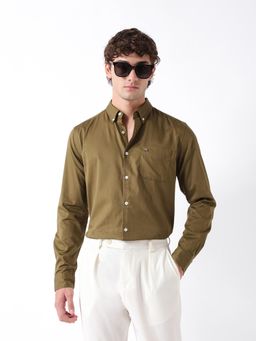 The Bear House - Mens Casual Shirts - Olive