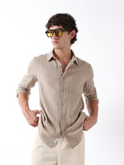The Bear House - Mens Casual Shirts - Beige