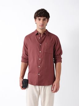 The Bear House - Mens Casual Shirts - Maroon