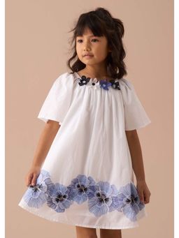 ANGEL & ROCKET - Girls Half Sleeve Relaxed Coletta Embroidered Swing Dress