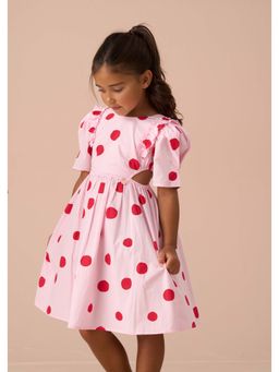 ANGEL & ROCKET - Girls Half Sleeve Regular Fit Amara Spot Puff Sleeve Dress