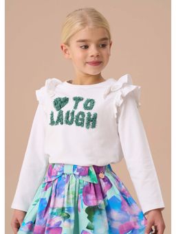 ANGEL & ROCKET - Girls Full Sleeve Regular Fit Bria Long Sleeve Frill Shoulder Top