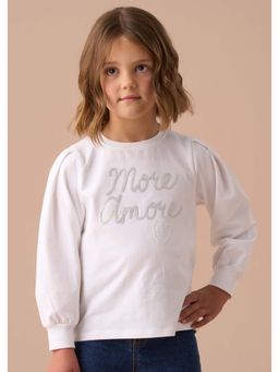 ANGEL & ROCKET - Girls Full Sleeve Regular Fit Erin Sequin Slogan Top