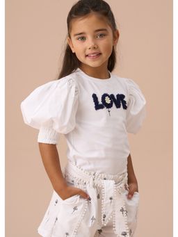 ANGEL & ROCKET - Girls Half Sleeve Relaxed Heidi Puff Sleeve Top