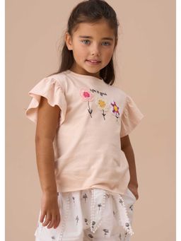 ANGEL & ROCKET - Girls Short Sleeve Relaxed Clara Crochet Flower Top