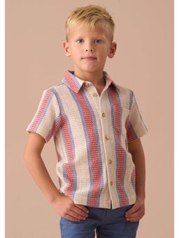 ANGEL & ROCKET - Boys Half Sleeve Regular Fit Cody Stripe Knitted Shirt