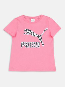 Puma - Classics 90s Prep Logo Girls Pink T-Shirt