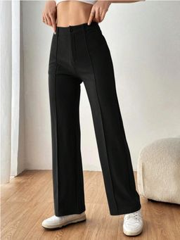 Buynewtrend - Black Carrera Full Length Women Formal Trousers