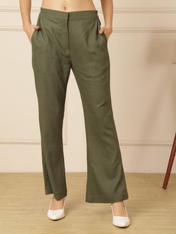 RANNG LABEL - Cotton Viscose Solid Pant