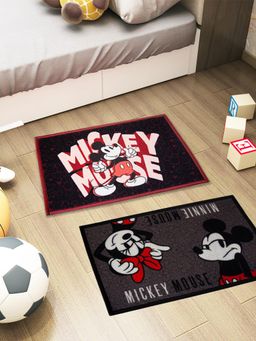 Athom Living - Kids Premium Nylon Doormat With Latex Backing Anti-Skid Multi-Color (Pack of 2)