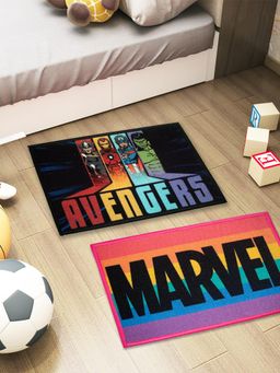 Athom Living - Kids Premium Nylon Doormat With Latex Backing Anti-Skid Multi-Color (Pack of 2)