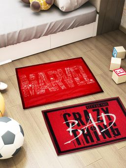 Athom Living - Kids Premium Nylon Doormat With Latex Backing Anti-Skid Multi-Color (Pack of 2)