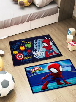 Athom Living - Kids Premium Nylon Doormat With Latex Backing Anti-Skid Multi-Color (Pack of 2)