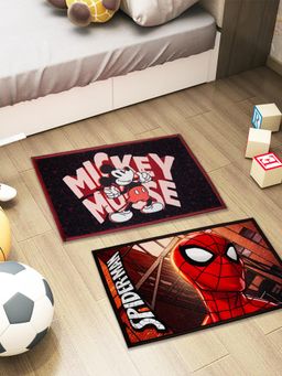 Athom Living - Kids Premium Nylon Doormat With Latex Backing Anti-Skid Multi-Color (Pack of 2)