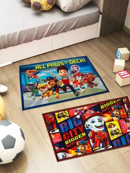 Athom Living - Kids Premium Nylon Doormat With Latex Backing Anti-Skid Multi-Color (Pack of 2)
