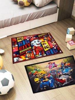 Athom Living - Kids Premium Nylon Doormat With Latex Backing Anti-Skid Multi-Color (Pack of 2)