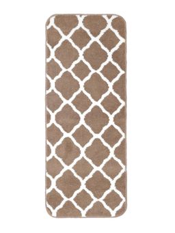 Saral Home - Tangier Soft Microfiber Bedside Runner Antiskid Backing (BEIGE, 40x100 Cm) Beige