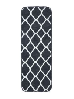 Saral Home - Tangier Soft Microfiber Bedside Runner Antiskid Backing (Dk Grey,40x100 Cm) Grey