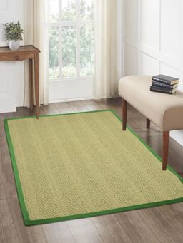 Saral Home - Diamond Jute & Cotton Woven Anti-Slip Strong Border Carpet 90x150 cm Green