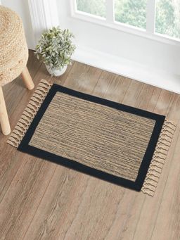 Saral Home - BURWAN Cotton Jute Woven Strong Anti-Slip Door Mat with fringe