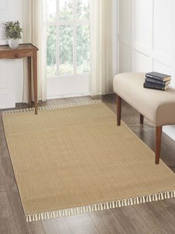 Saral Home - HUGLI Cotton Jute Woven Strong Anti-Slip Carpet with fringe 180x270 cm