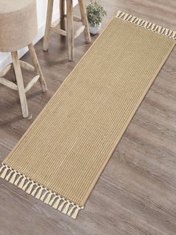 Saral Home - HUGLI Cotton Woven Strong Anti-Slip Runner with fringe 40x120 cm