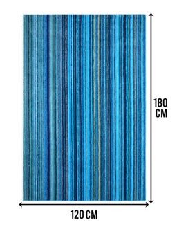 Saral Home - Vibe Soft Microfiber Antiskid Backing Floor Carpet Modern Design 120x180 cm Blue