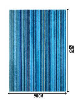 Saral Home - Vibe Soft Microfiber Antiskid Backing Floor Carpet Modern Design 90x150 cm Blue