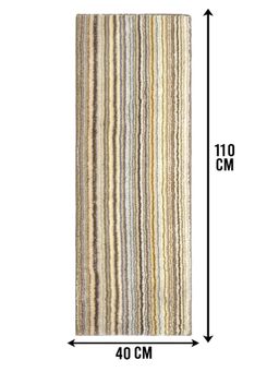 Saral Home - Vibe Microfiber Striped Antiskid Backing Modern Design Runner 40x110 cm Brown