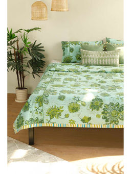 Freedom Tree - Vidari Pure Cotton Green Bedcover (King)