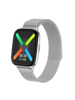 FCUK - Fit Pro Full Touch Smartwatch Color-Silver with Sleek Design Metal Body, 8 Sport Modes,FCUK009F