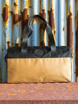 Mona B - Unisex Voyager Mustard Duffel Bag with Detachable Strap