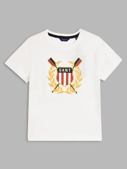 GANT - Kids Boys White Graphic T-shirt