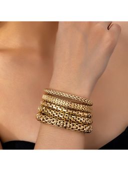 Amorenmore - Luxe Weave Gold Bracelet Set