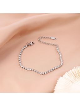 Amorenmore - Golden Luxe Crystal Bracelet - White