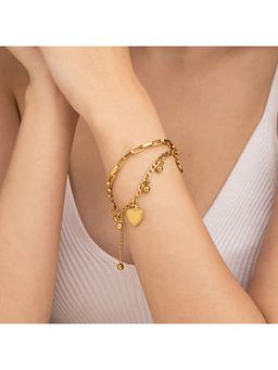 Amorenmore - Golden Heart Charm Bracelet