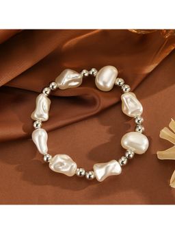 Amorenmore - Baroque Luxe Pearl Stretch Bracelet - Ivory