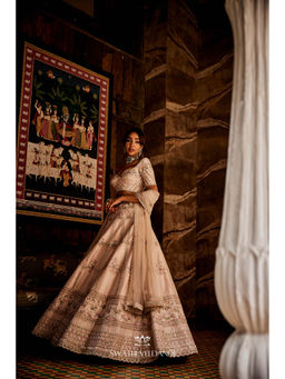 SWATHI VELDANDI - Heavenly Pink Lehenga with Blouse and Dupatta (Set of 3)