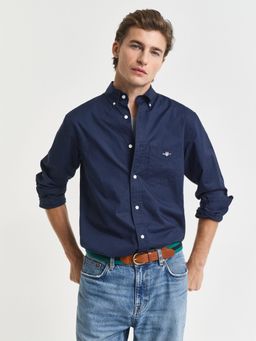 GANT - Navy Blue Regular Fit Poplin Shirt