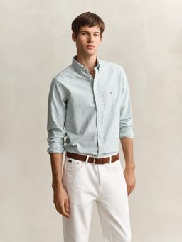 GANT - Green Striped Regular Fit Classic Oxford Shirt