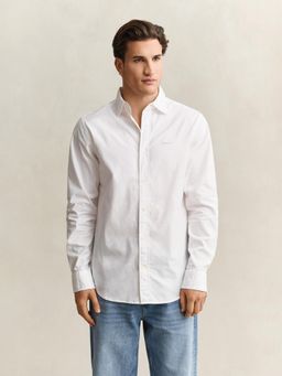 GANT - White Solid Pinpoint Oxford Shirt