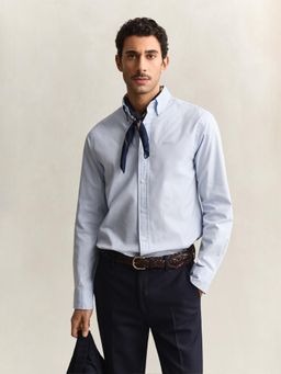 GANT - Blue Solid Pinpoint Oxford Shirt